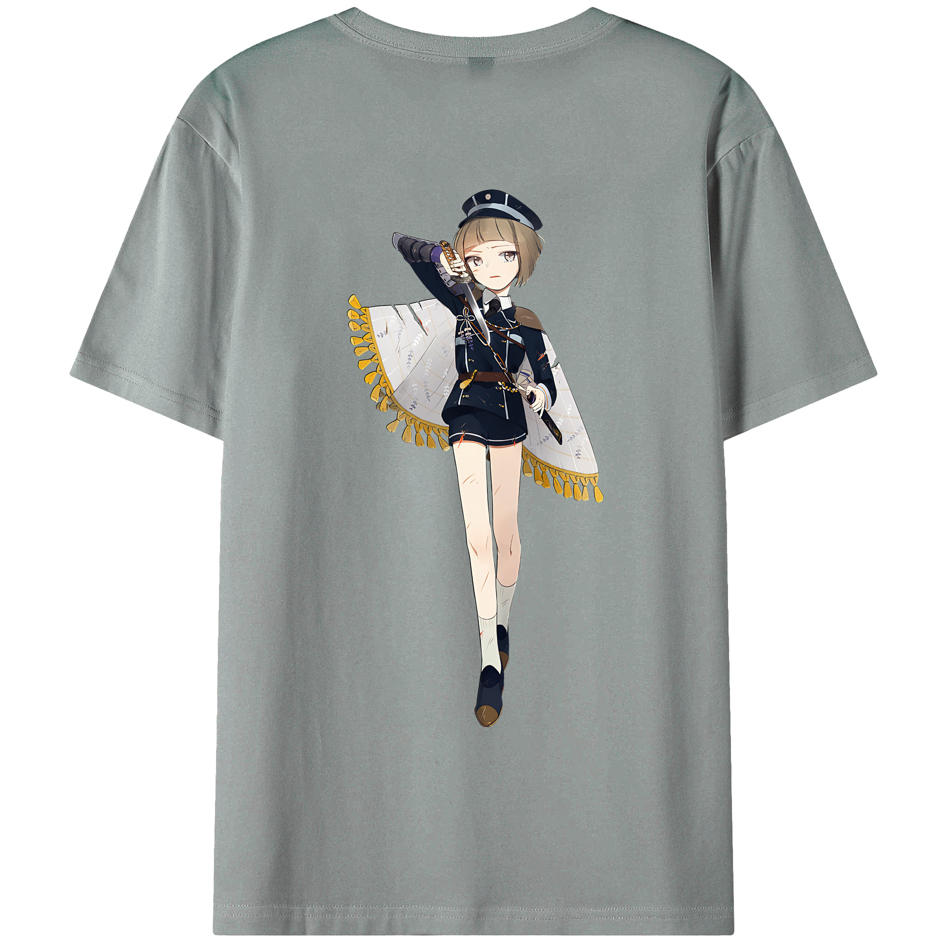 （画像用） 刀剣乱舞 Touken Ranbu 綿100％ メンズ半袖Tシャツ（バックプリント） 通気性